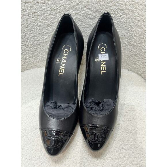 CHANEL Shoes - Chanel Black Leather Pumps - Like New with Dustbag & Box - Size 37.5